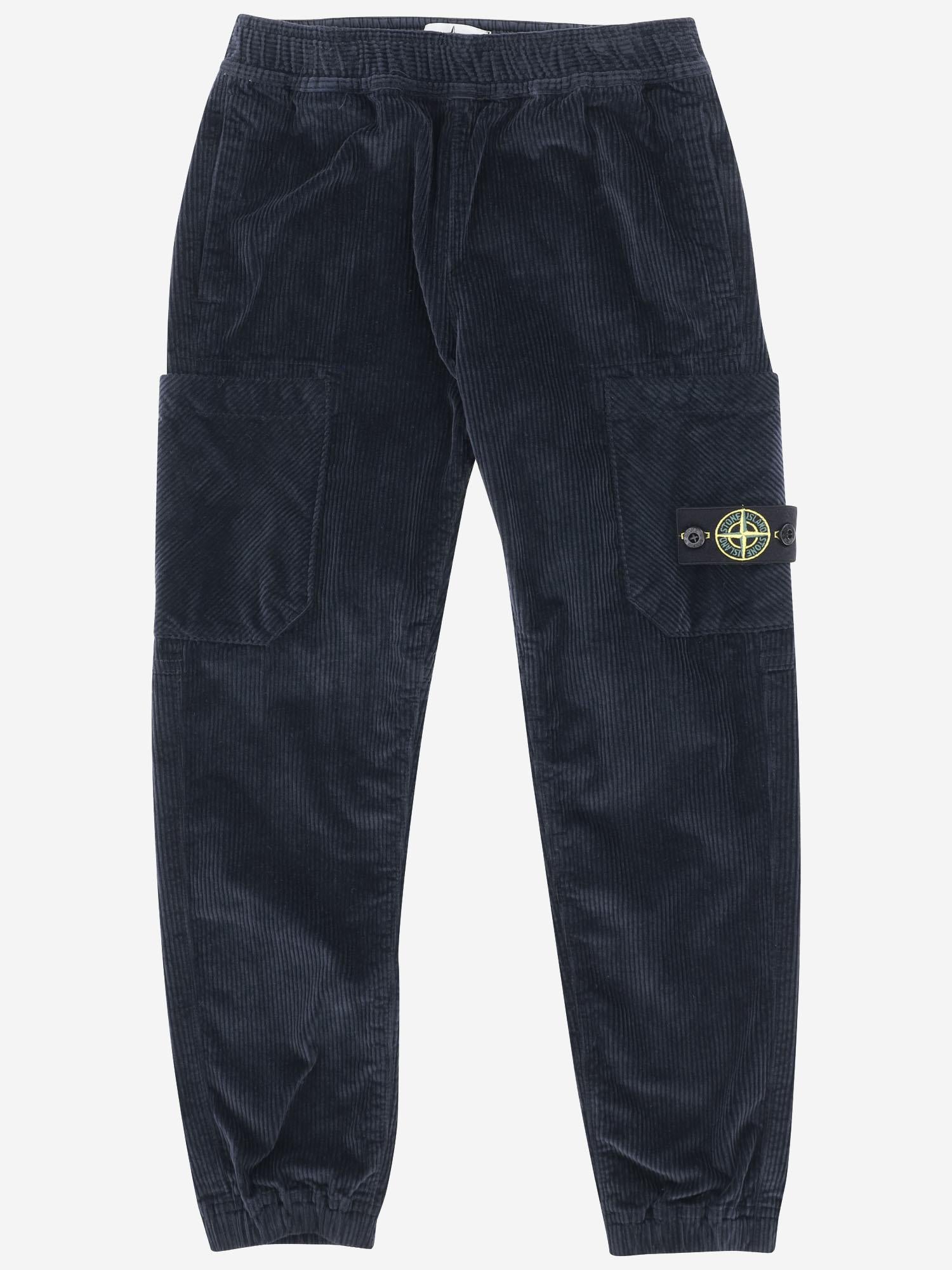 PANTALONI IN MISTO COTONE STRETCH CON LOGO
