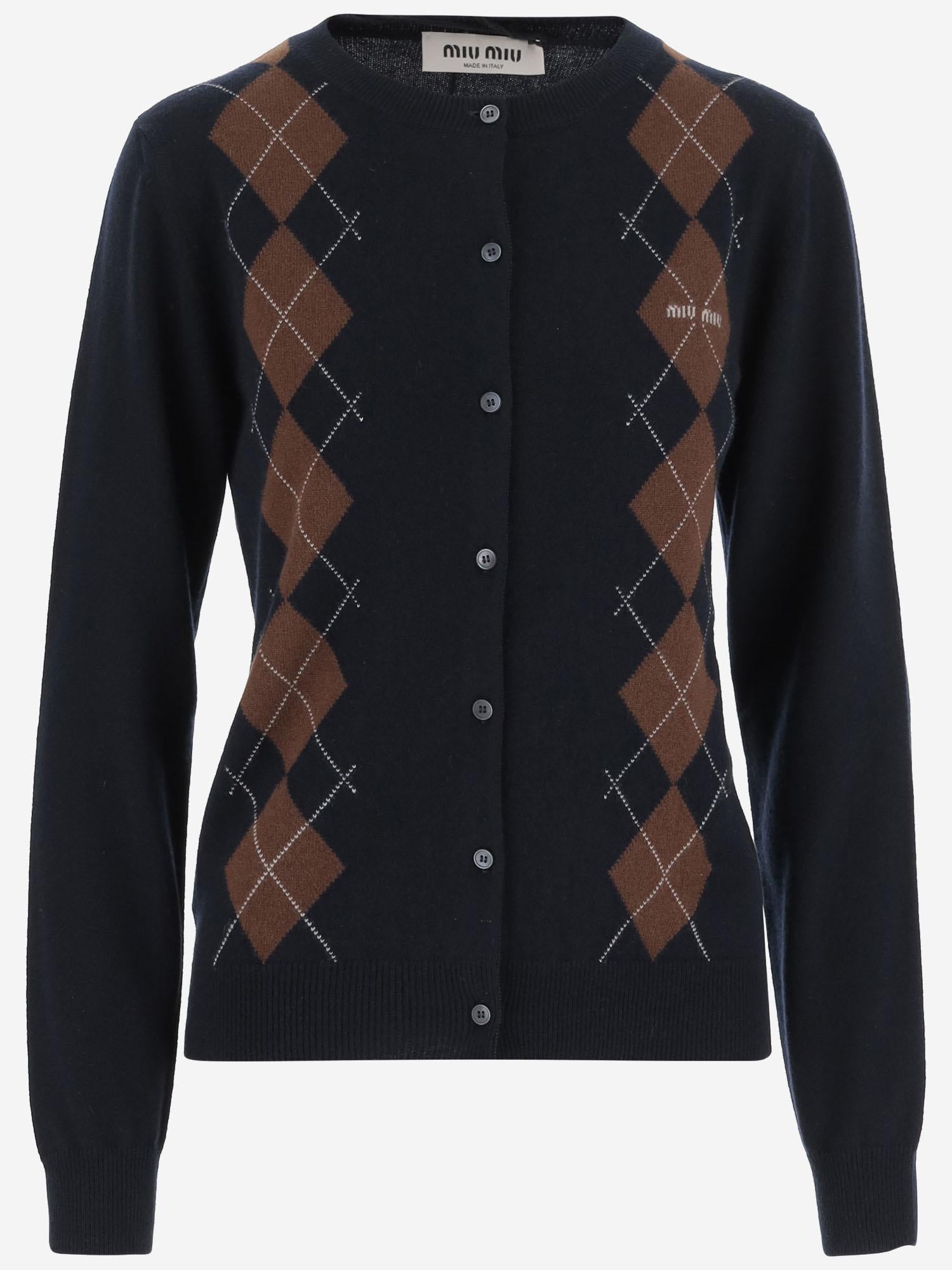 CARDIGAN IN CASHMERE CON MOTIVO GEOMETRICO