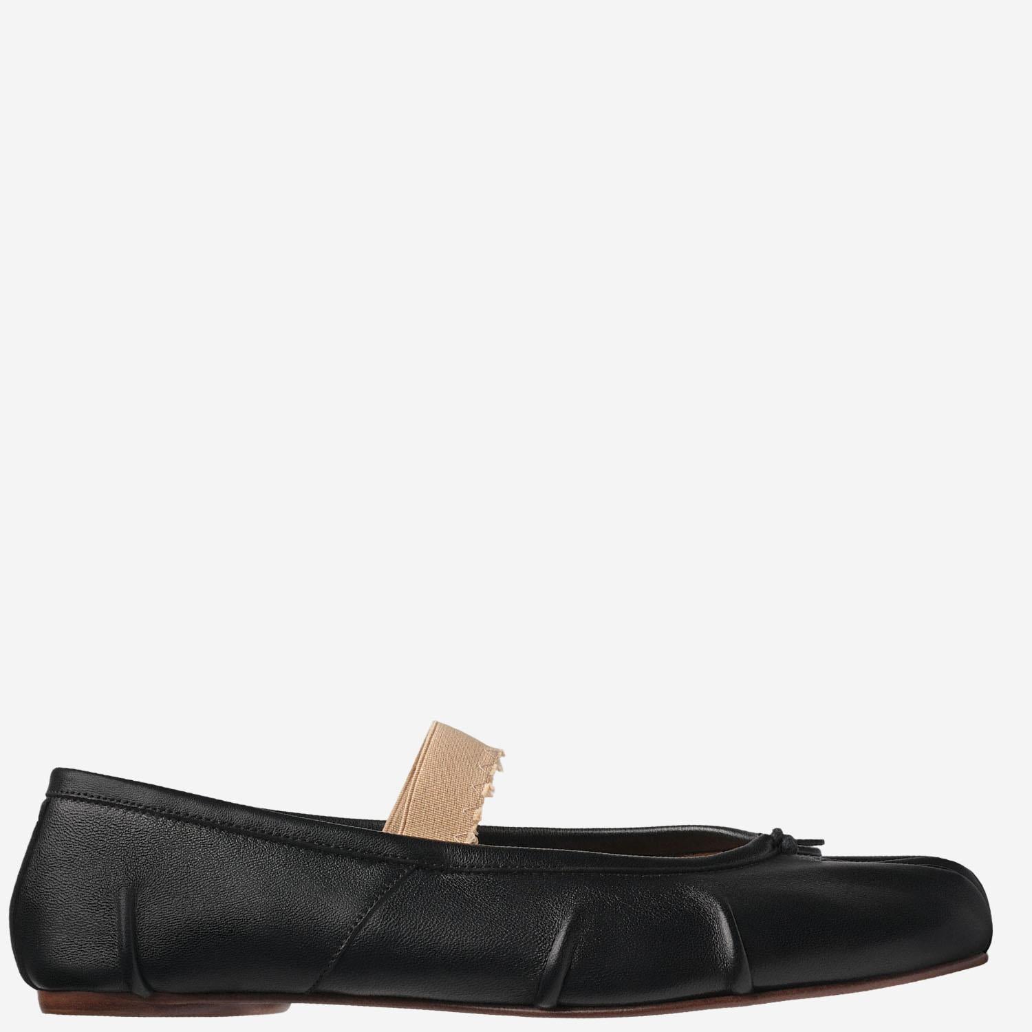 BALLERINE IN PELLE CON PUNTA TABI