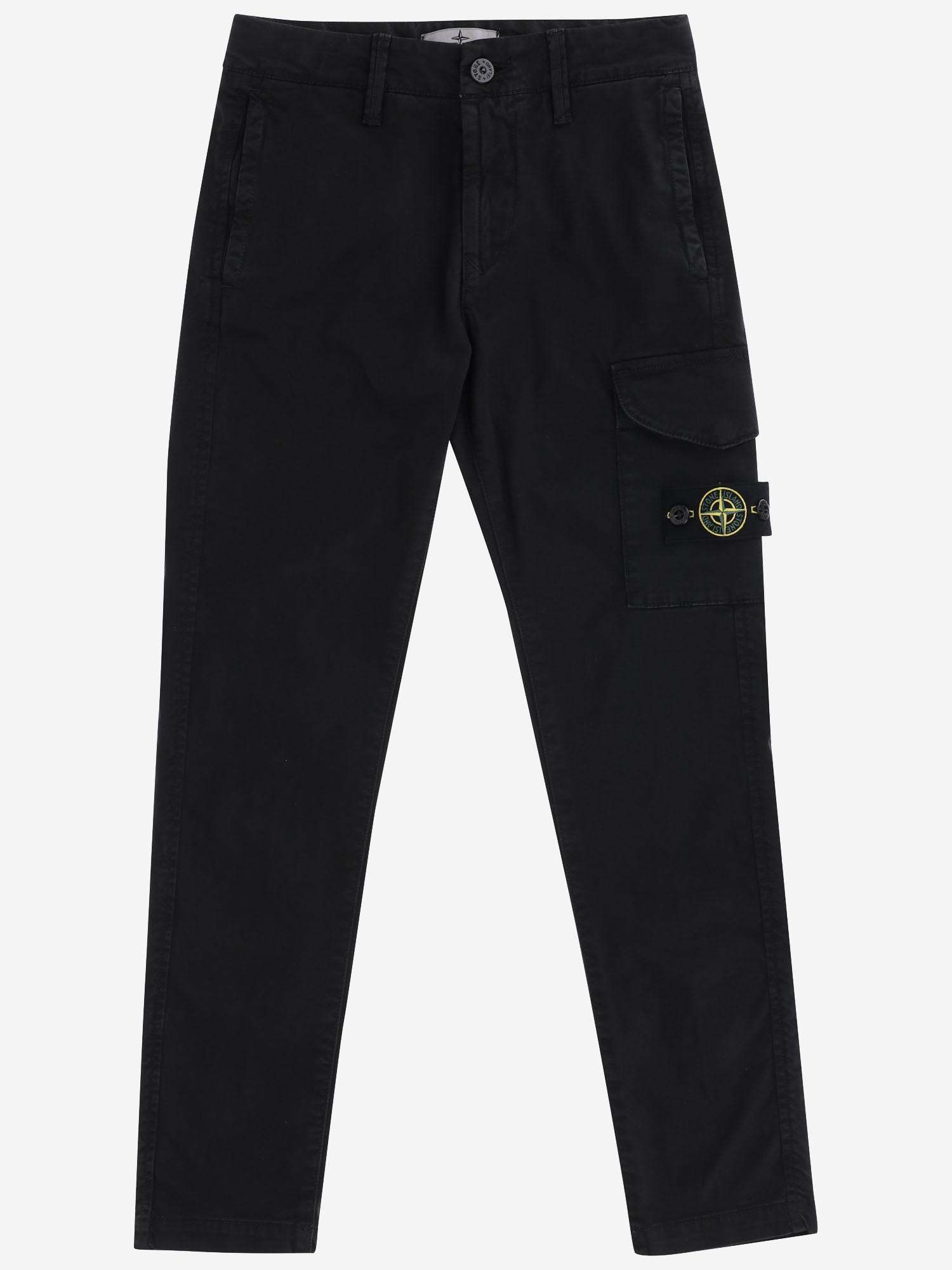 PANTALONI IN COTONE STRETCH CON LOGO