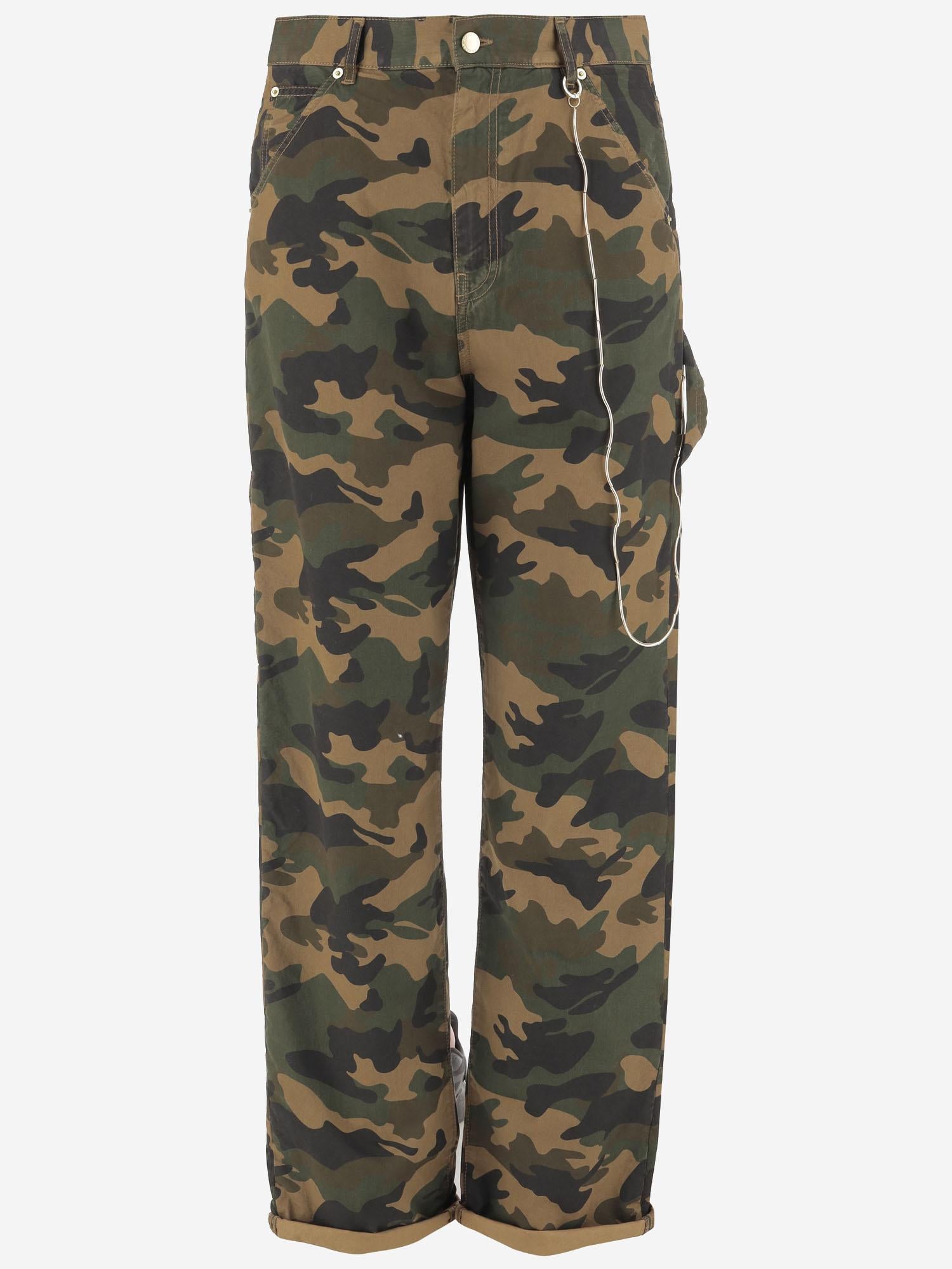 PANTALONI CARGO MIMETICI IN COTONE