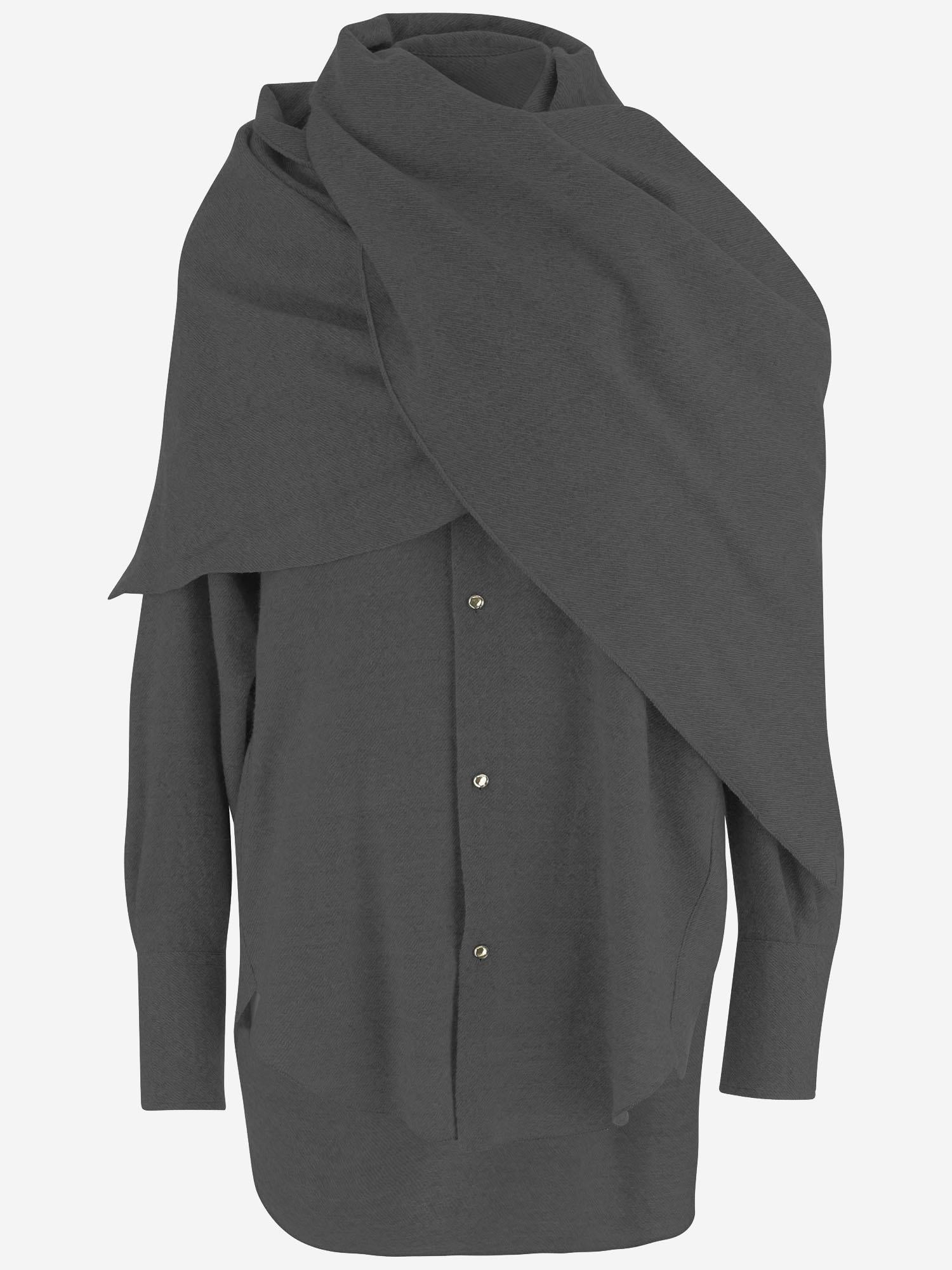 CAMICIA IN LANA CON SCIALLE COORDINATO