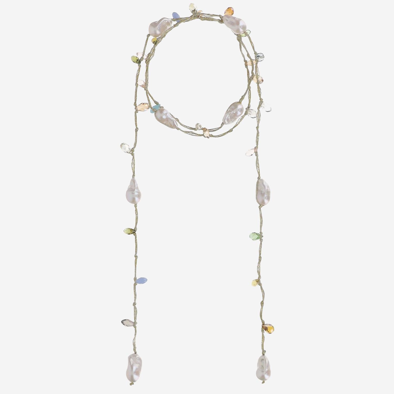 COLLANA CON CRISTALLI e perla