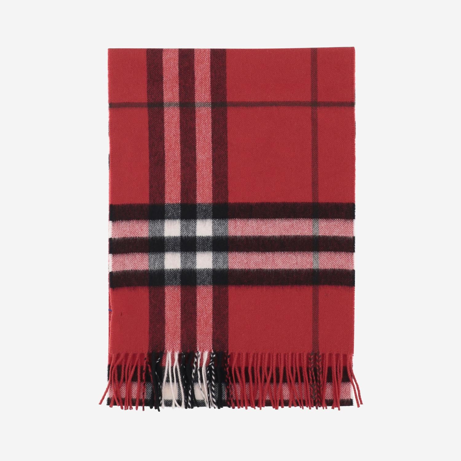 Sciarpa check rossa in cashmere
