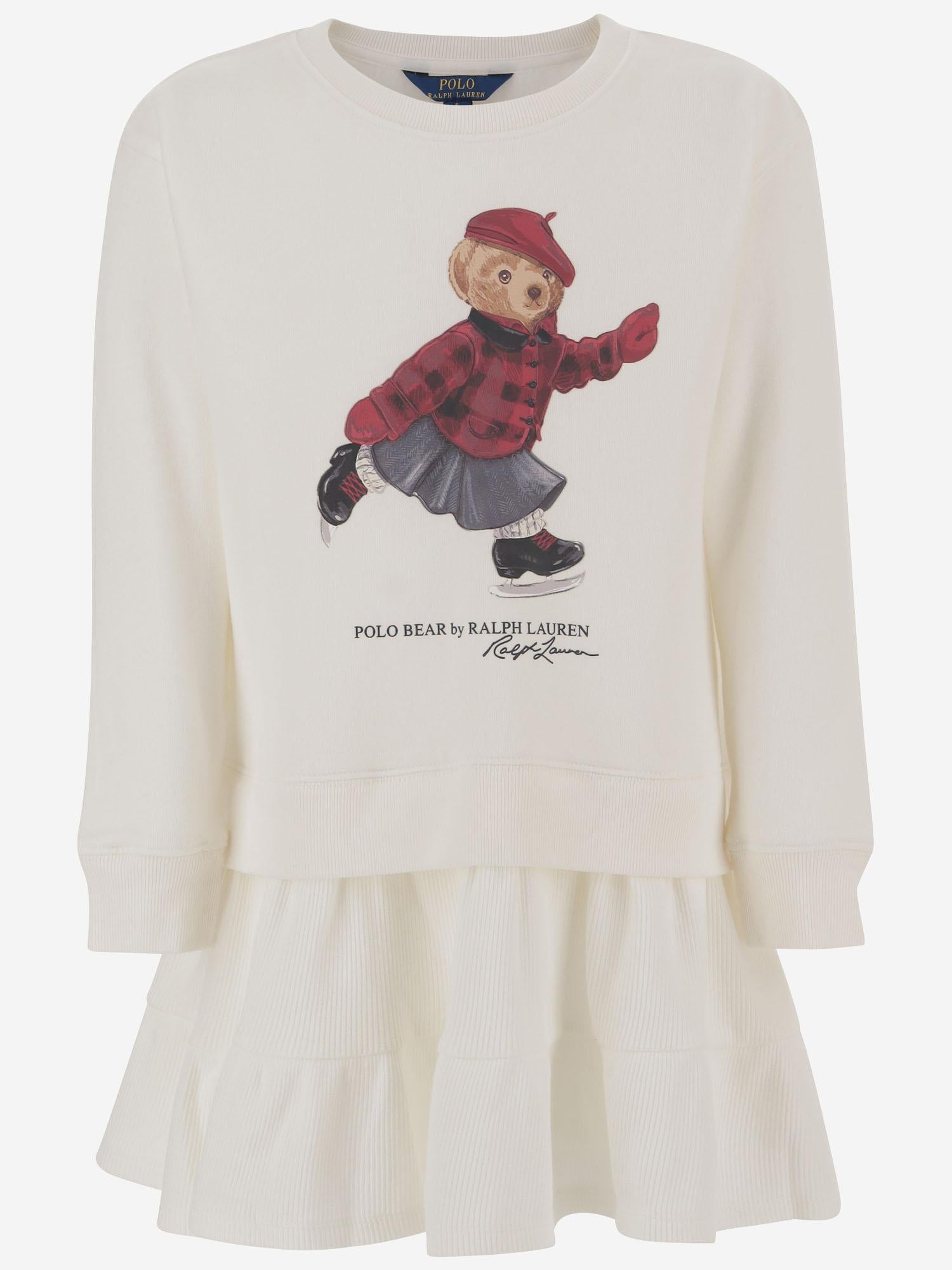 ABITO IN MISTO COTONE CON STAMPA POLO BEAR