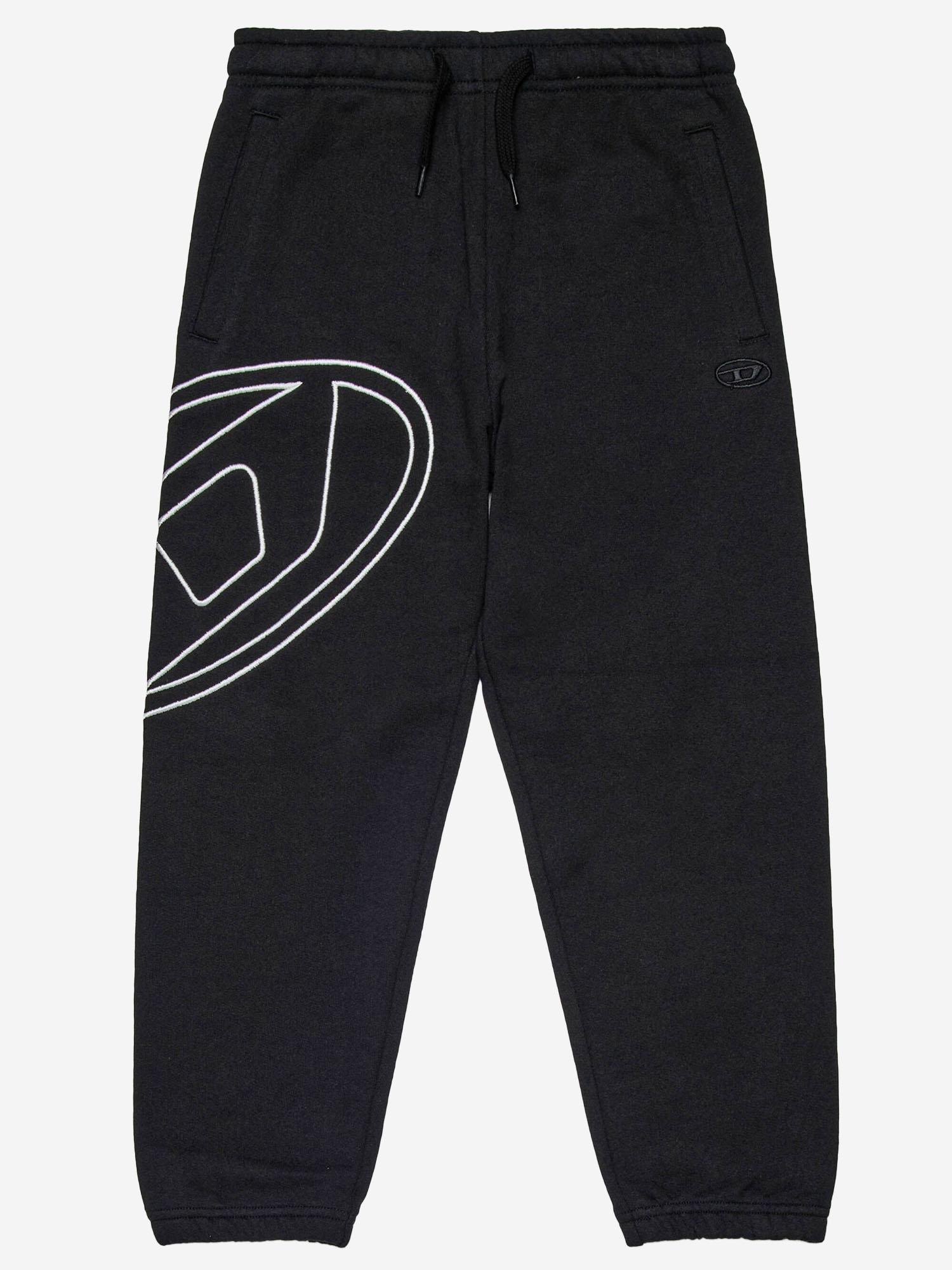 Pantaloni in cotone con ricamo Oval D