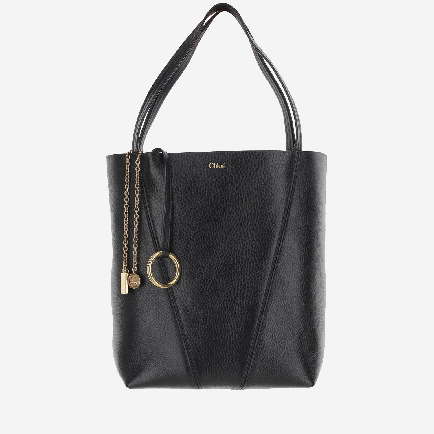 TOTE BAG CHLOÉ SPIN IN PELLE GRANATA