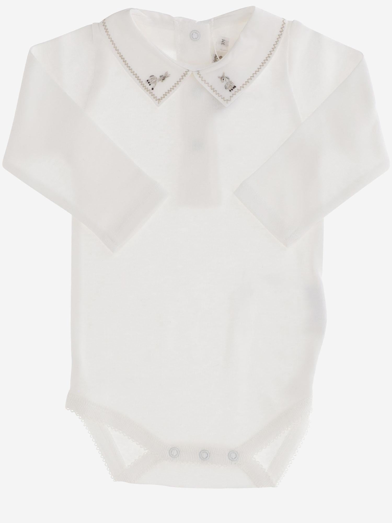 BODY IN COTONE CON COLLETTO RICAMATO