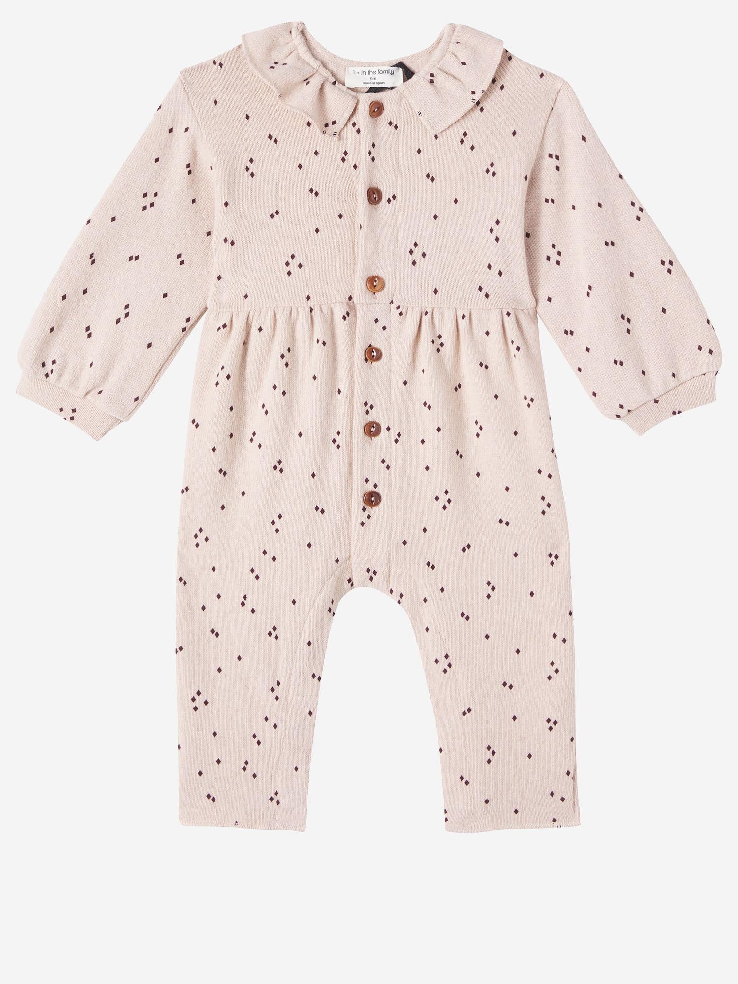 BODY IN MISTO COTONE STRETCH E FANTASIA PUNTINATA