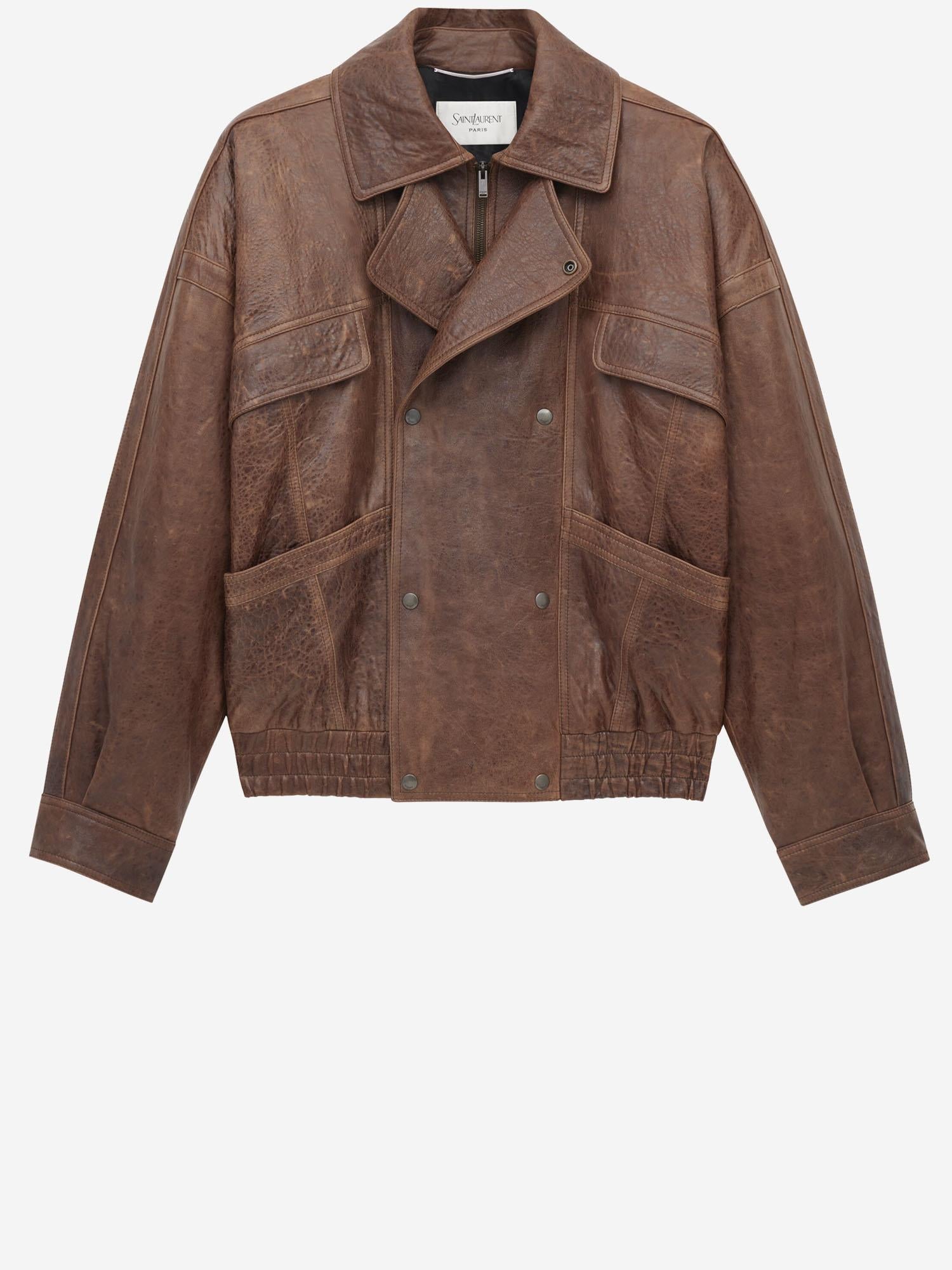 BOMBER IN PELLE DI AGNELLO INVECCHIATA