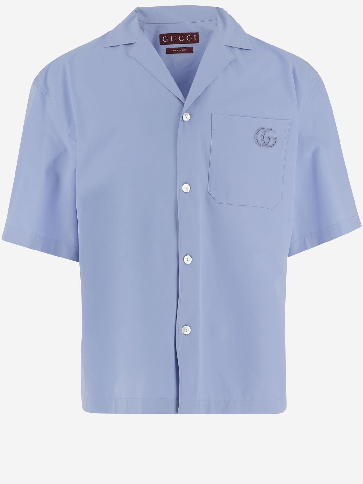 Camicia in popeline di cotone con ricamo