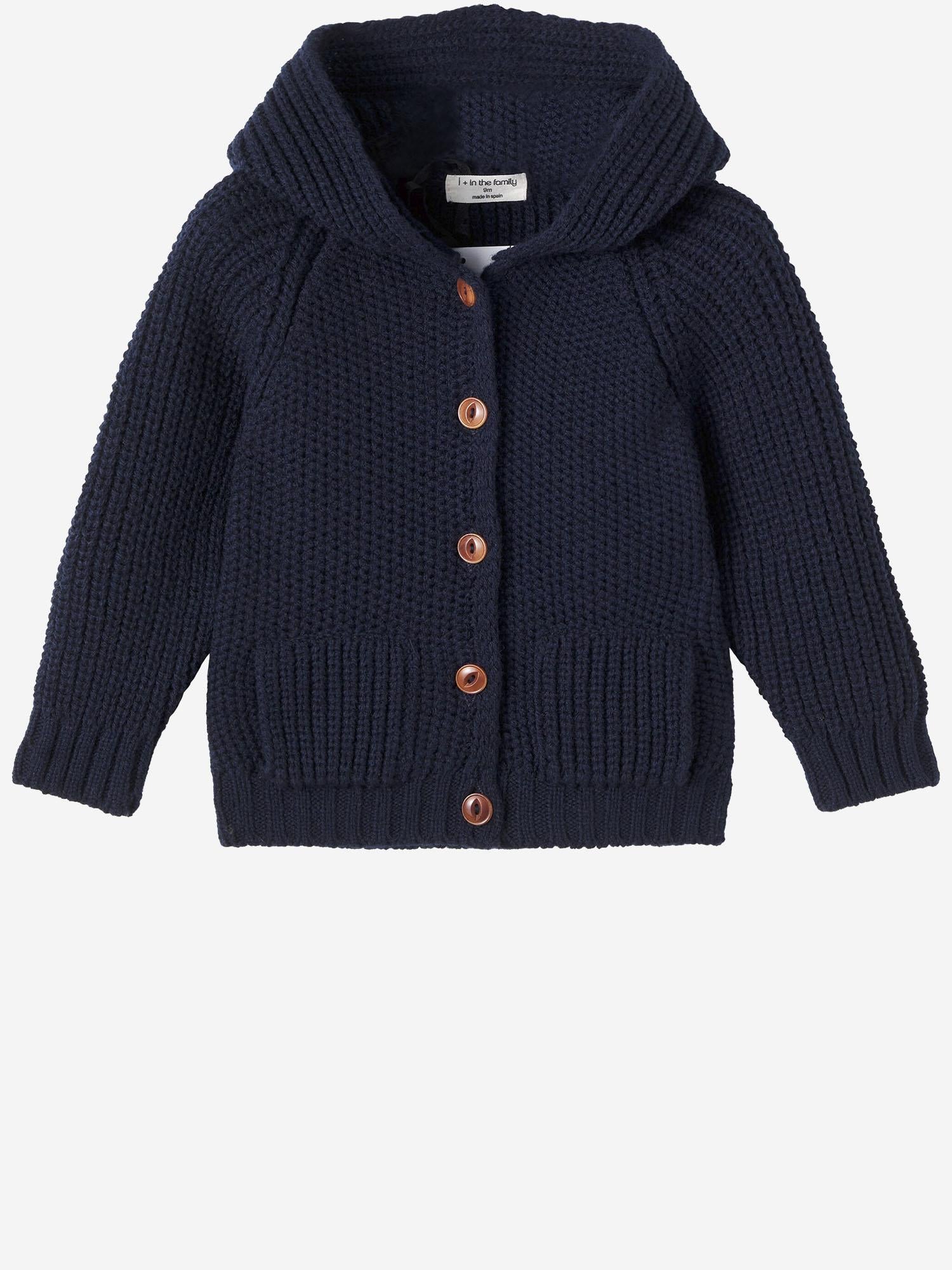 CARDIGAN CON CAPPUCCIO IN LANA E ACRILICO