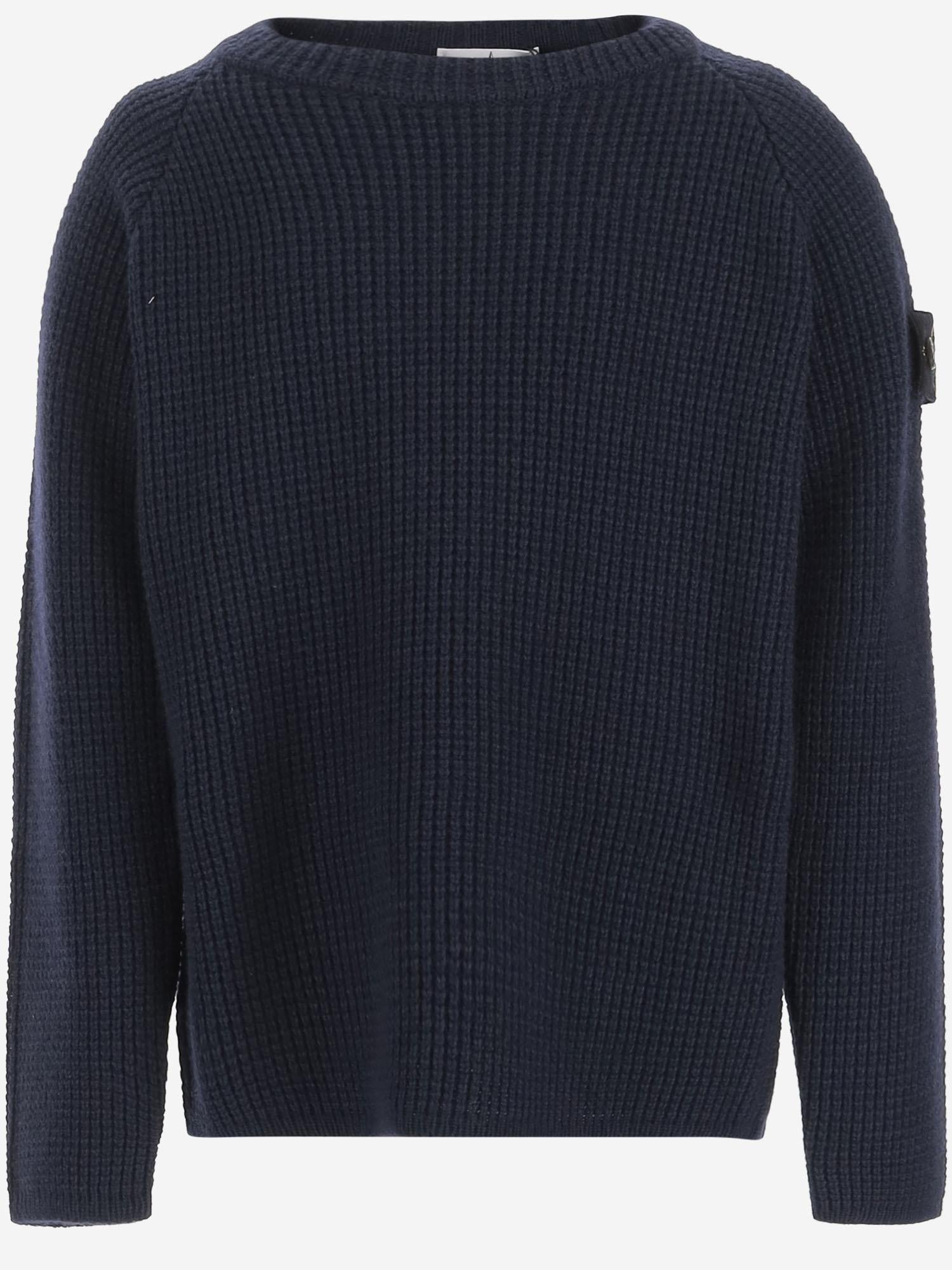 MAGLIONE IN MISTO LANA CON LOGO