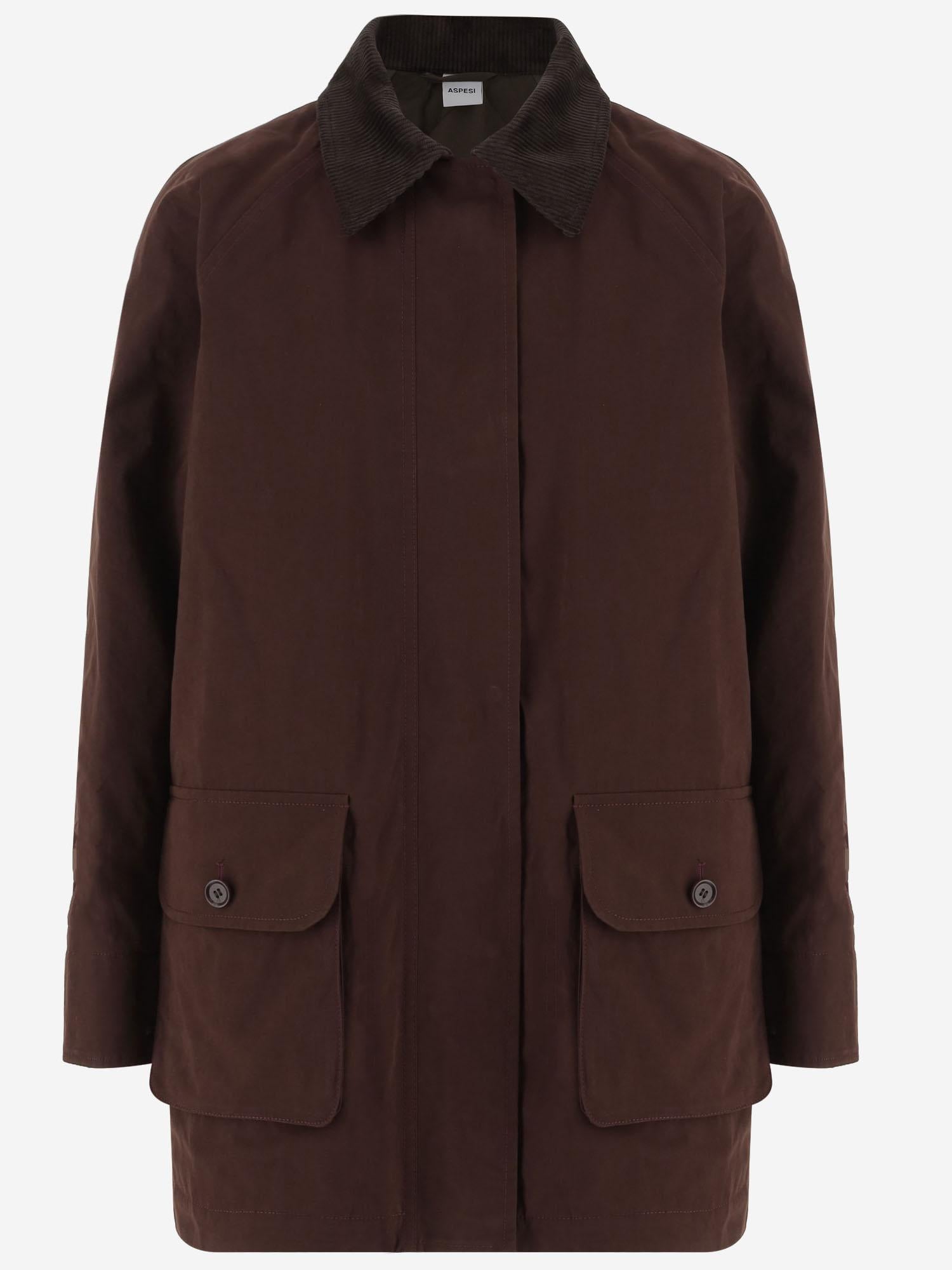 GIUBBOTTO IN MISTO COTONE CON COLLETTO A CONTRASTO