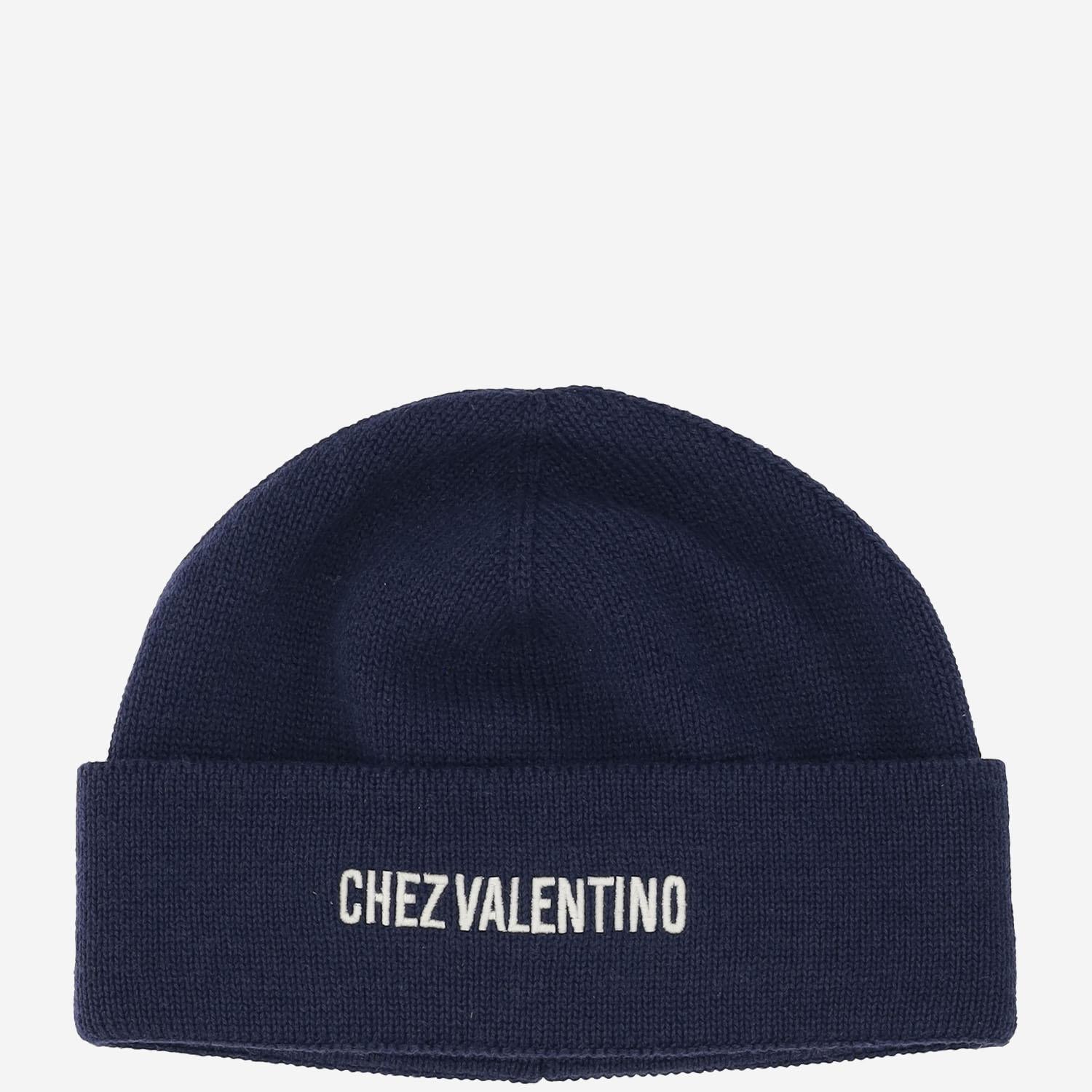 BEANIE IN COTONE E LANA CON LOGO