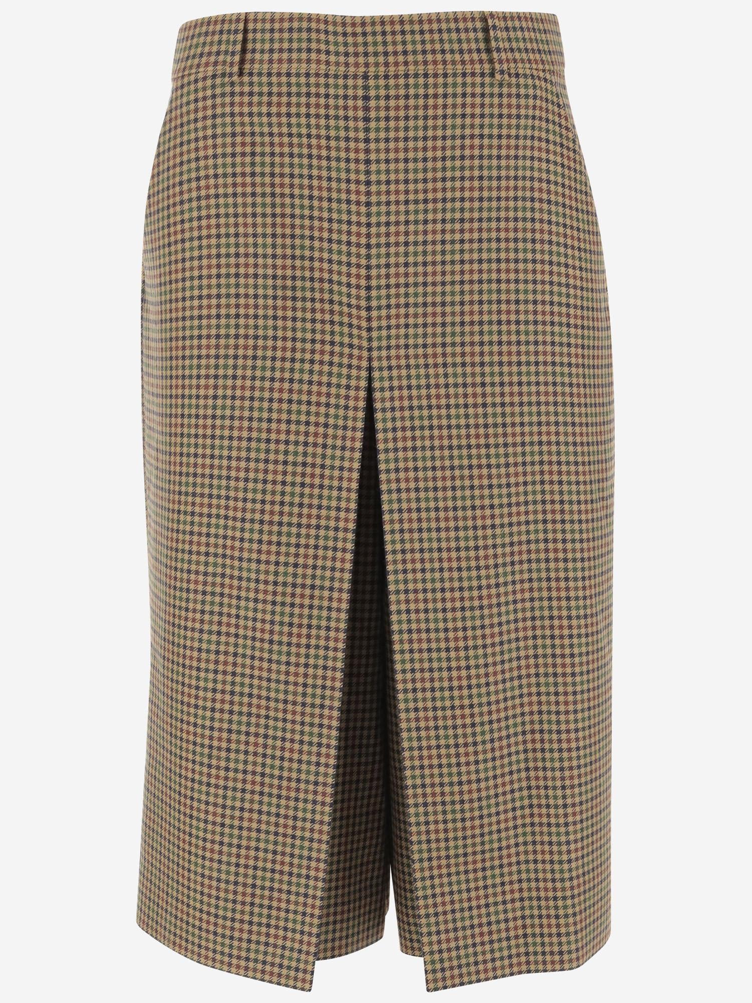 GONNA PANTALONE A QUADRI IN LANA