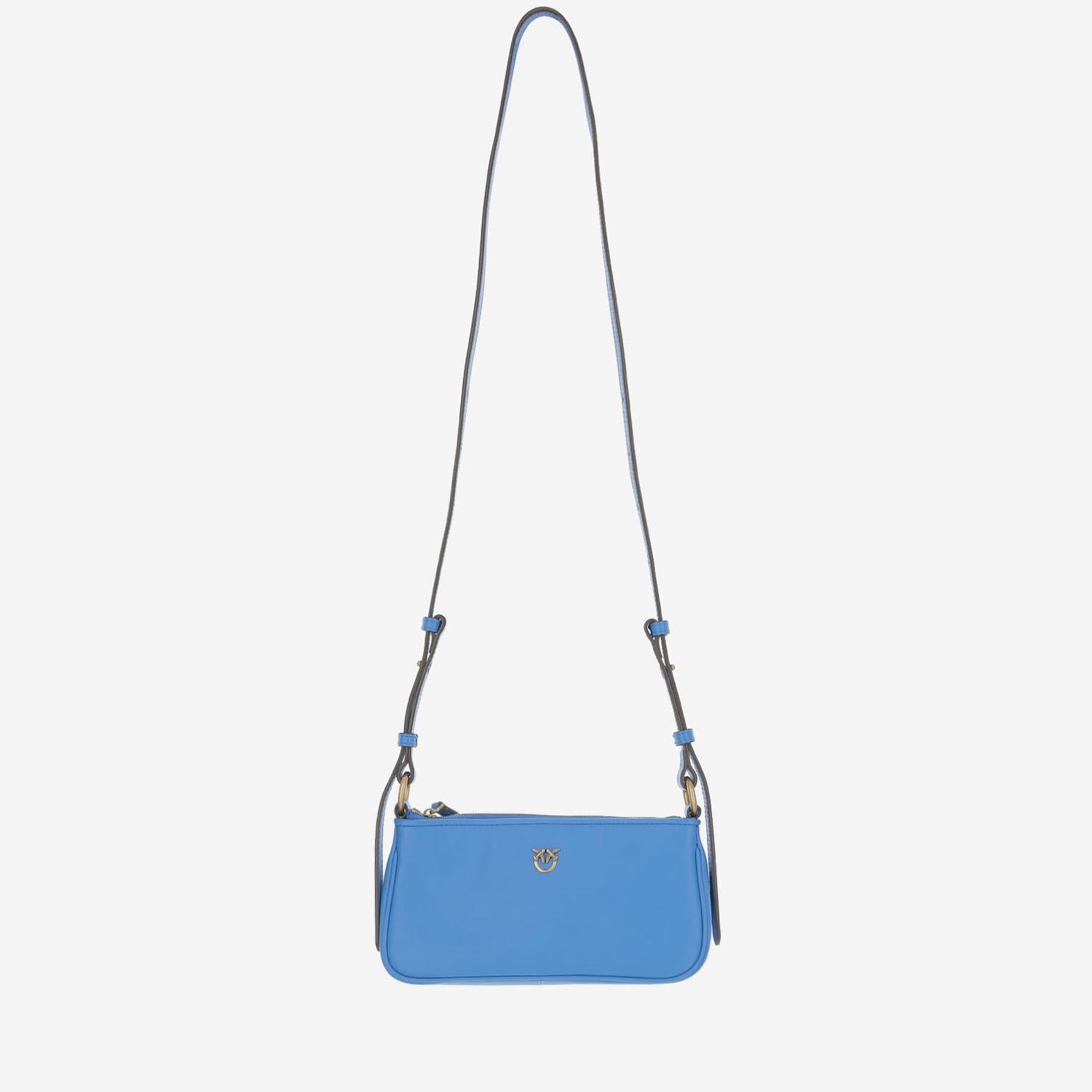 BORSA MINI HALF MOON BAGUETTE IN PELLE CON LOGO