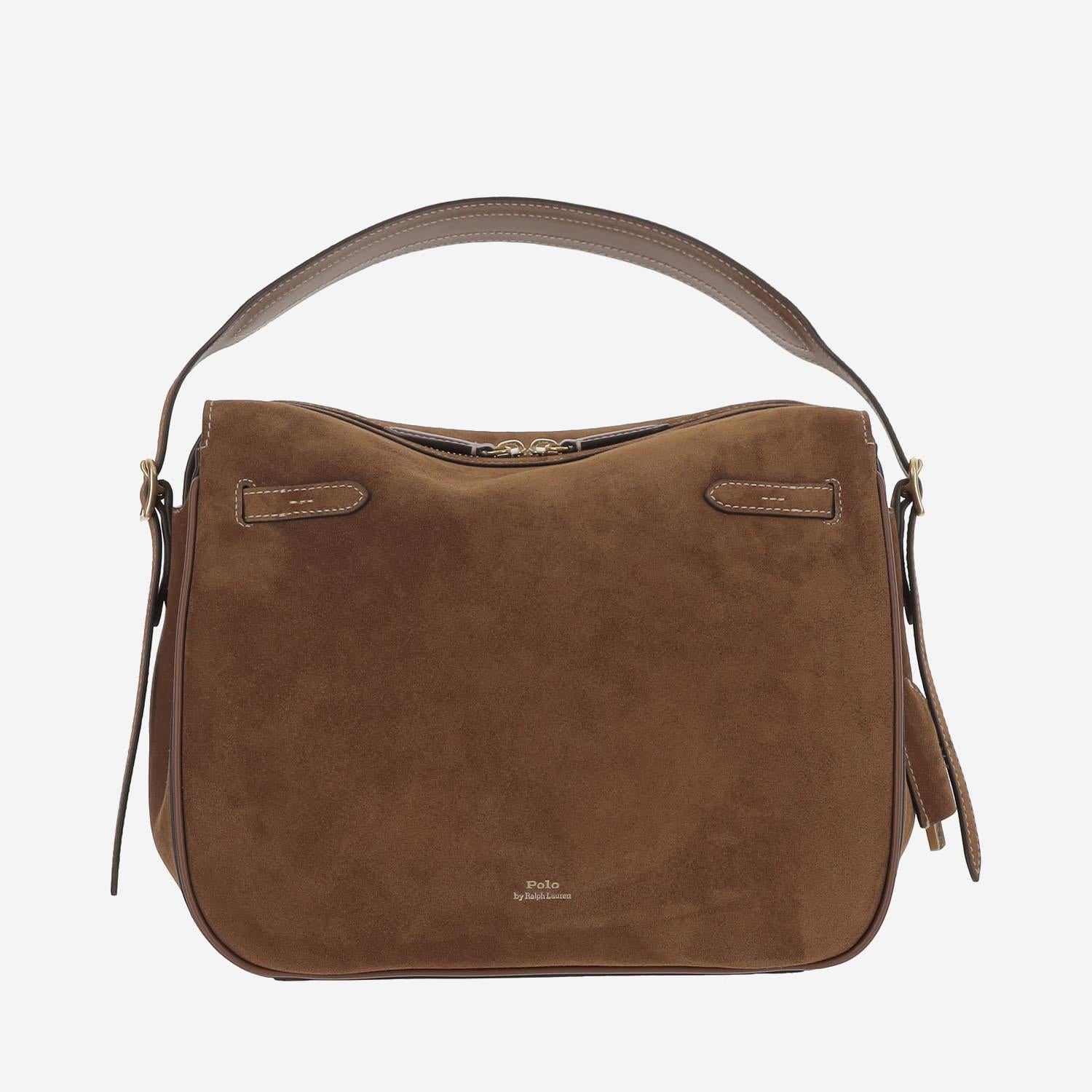 Borsa a tracolla Polo ID in pelle scamosciata