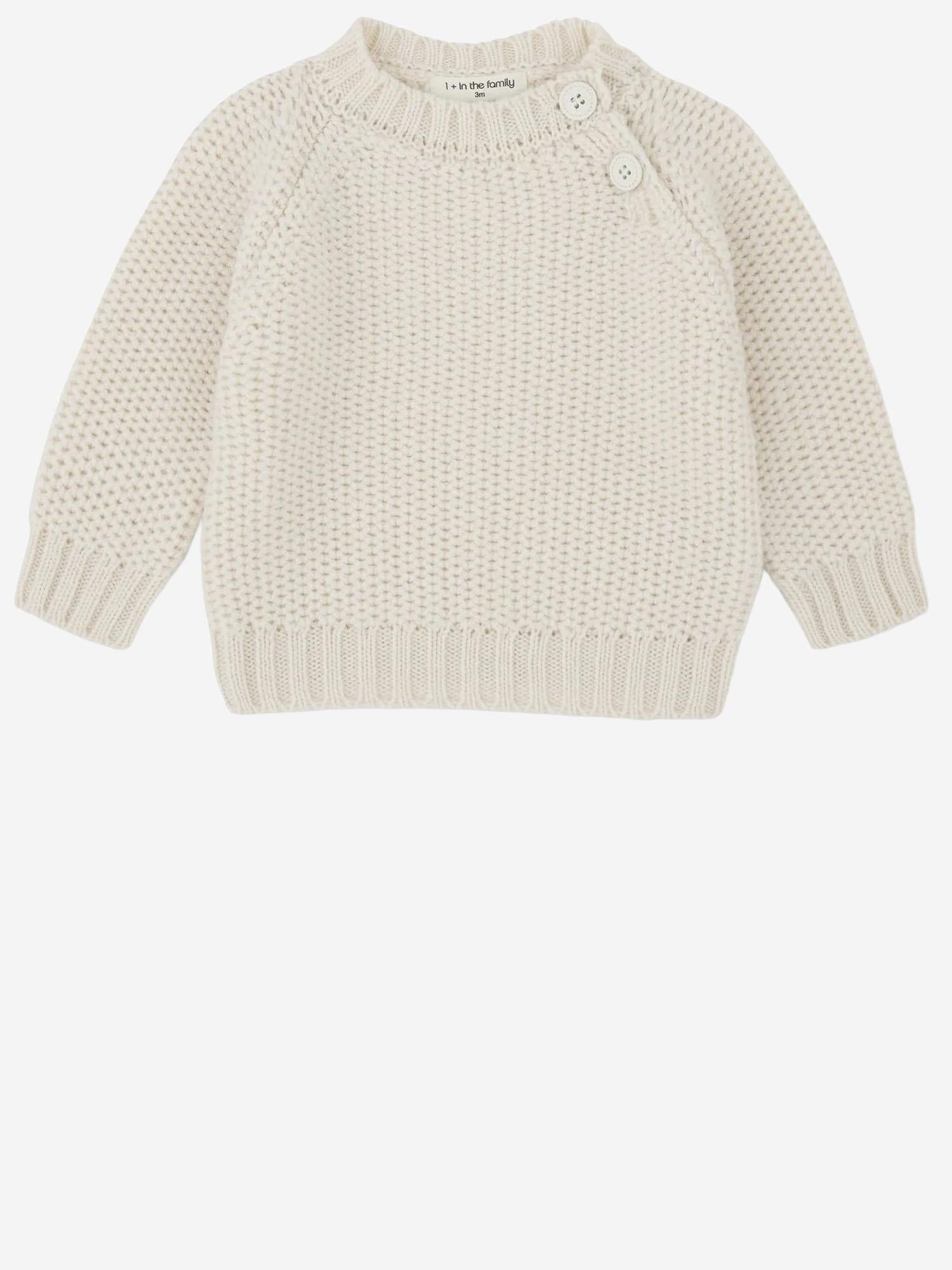 MAGLIONE IN LANA E ACRILICO CON BOTTONI SULLA SPALLA