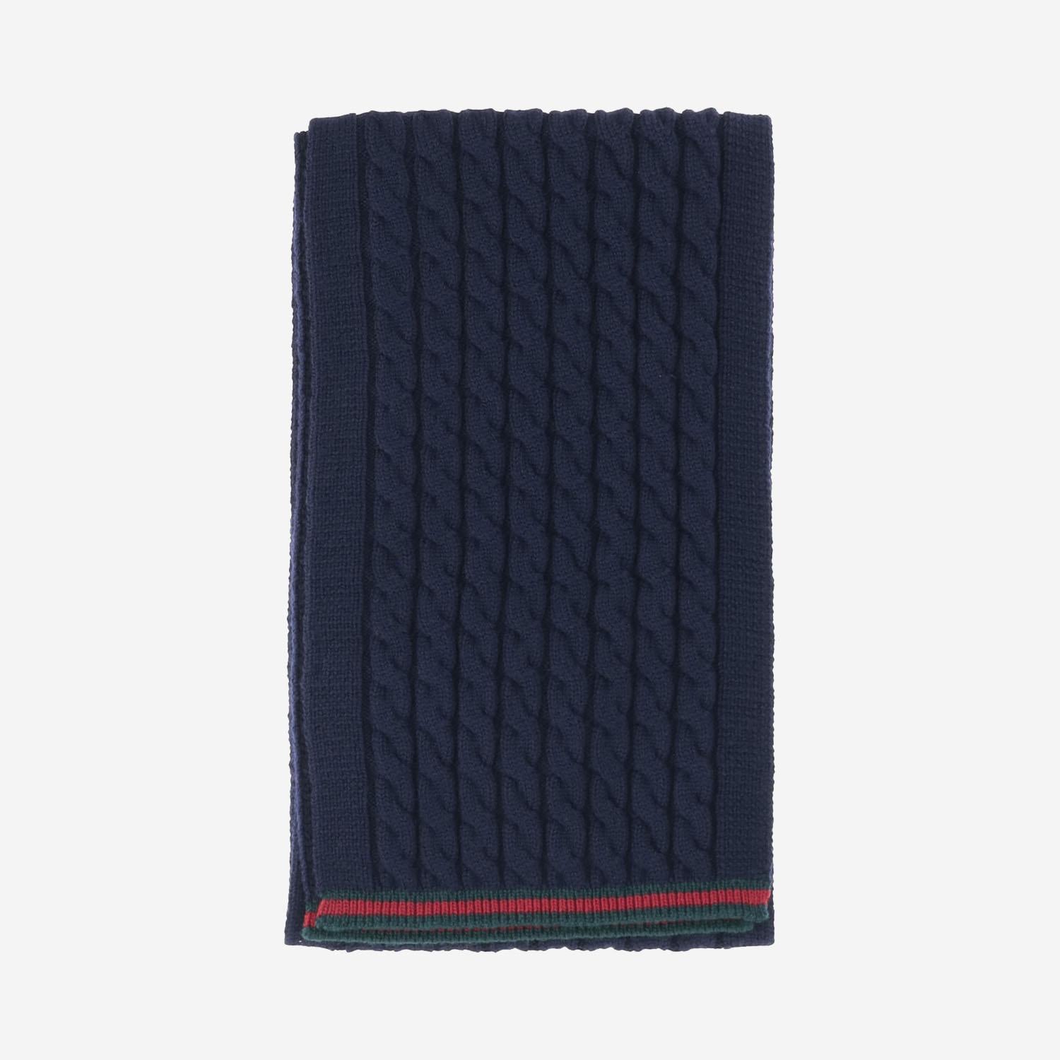 SCIARPA IN LANA CON NASTRO WEB