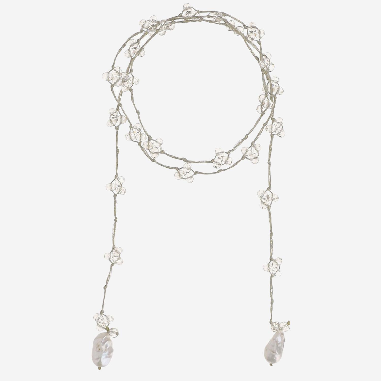 COLLANA CON CRISTALLI E PERLE