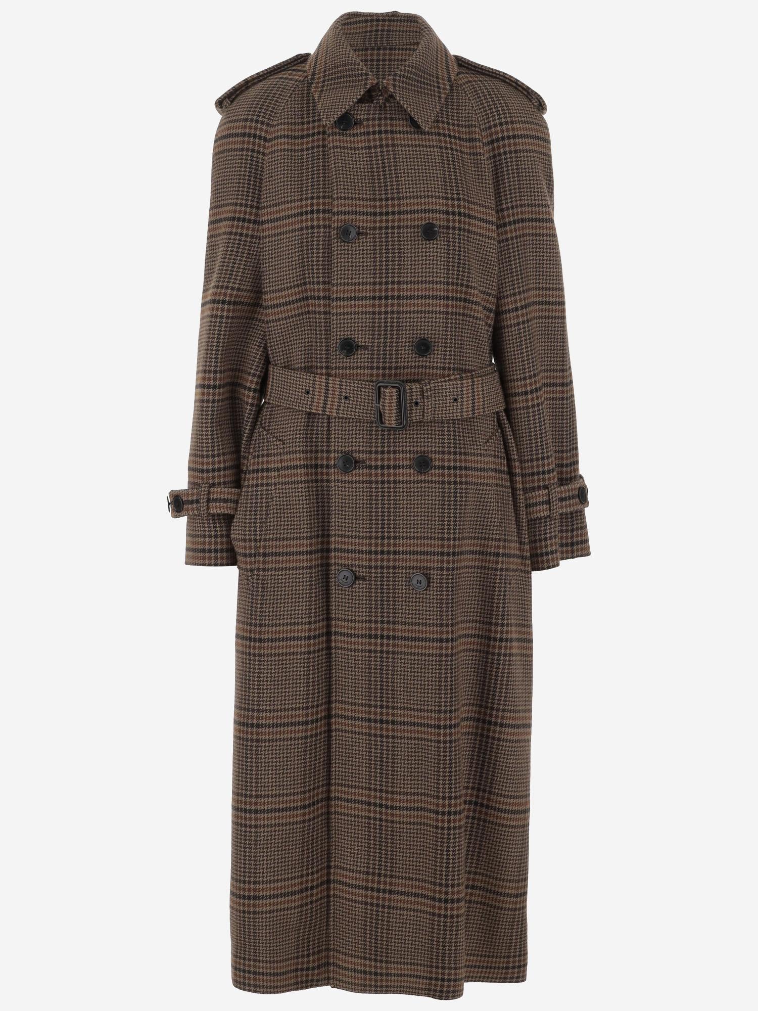 CAPPOTTO LUNGO IN LANA CON MOTIVO CHECK