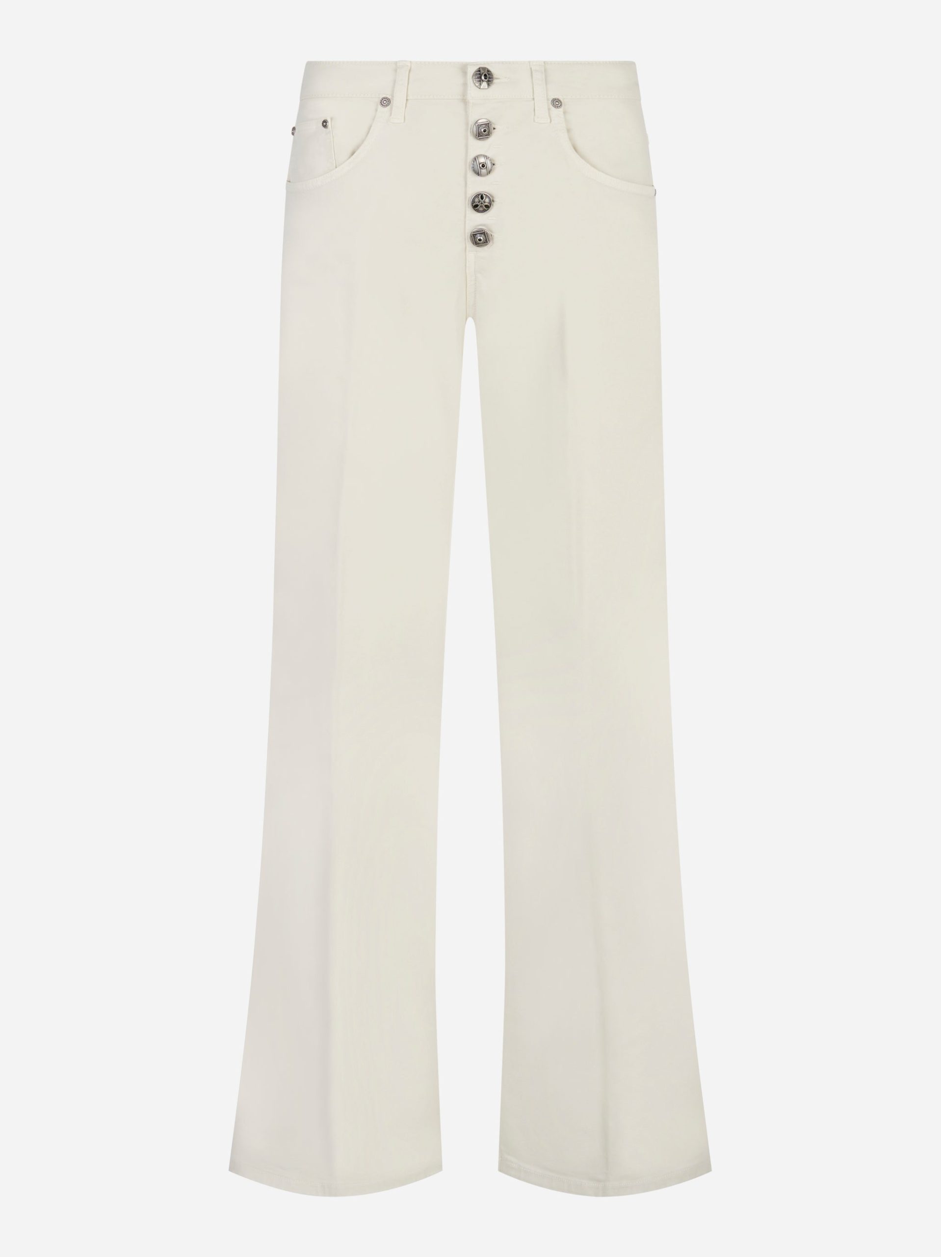 Jeans Jacklyn bottone gioiello Bianco