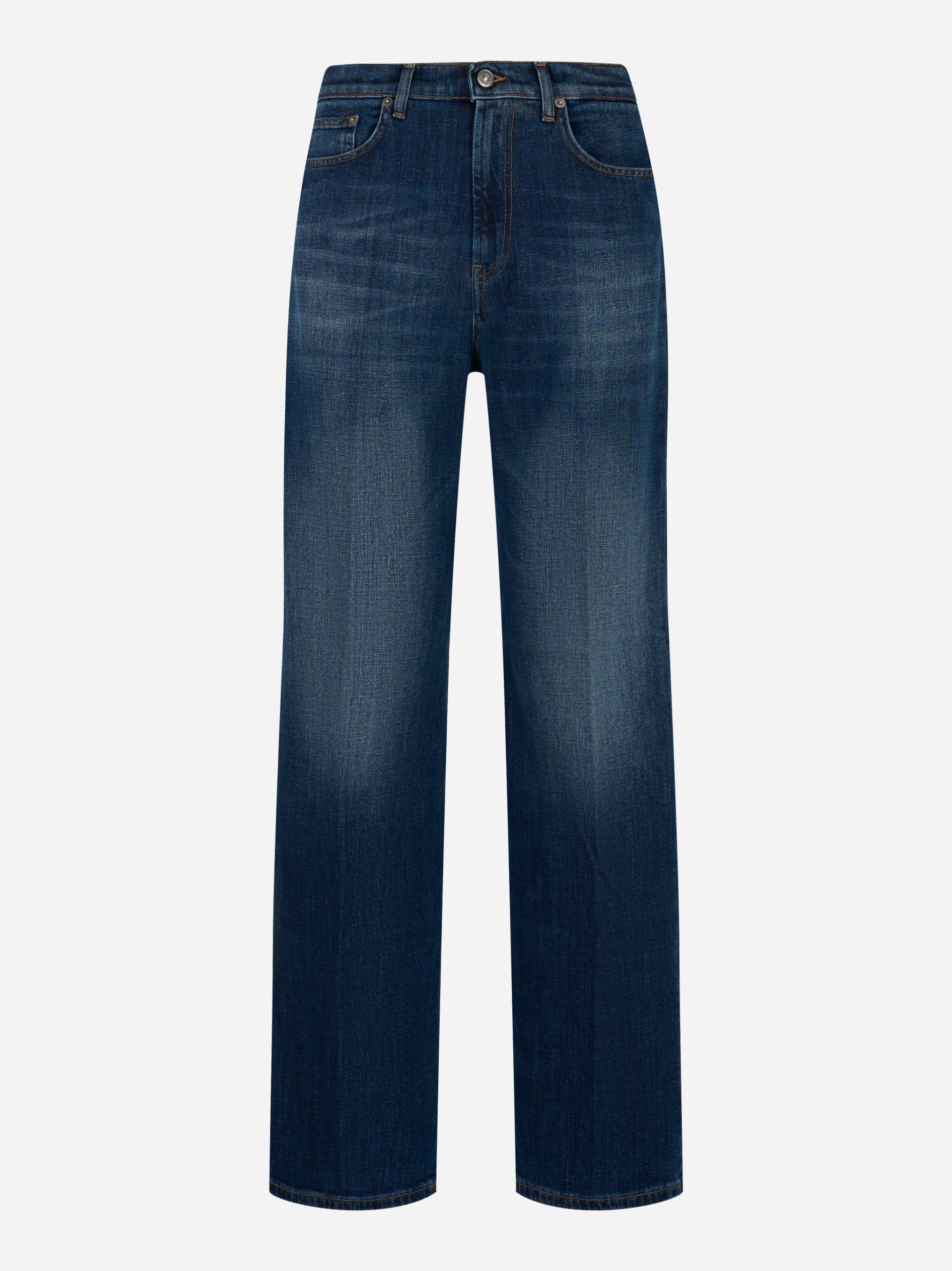Jeans Francine wide leg in denim stretch Blu