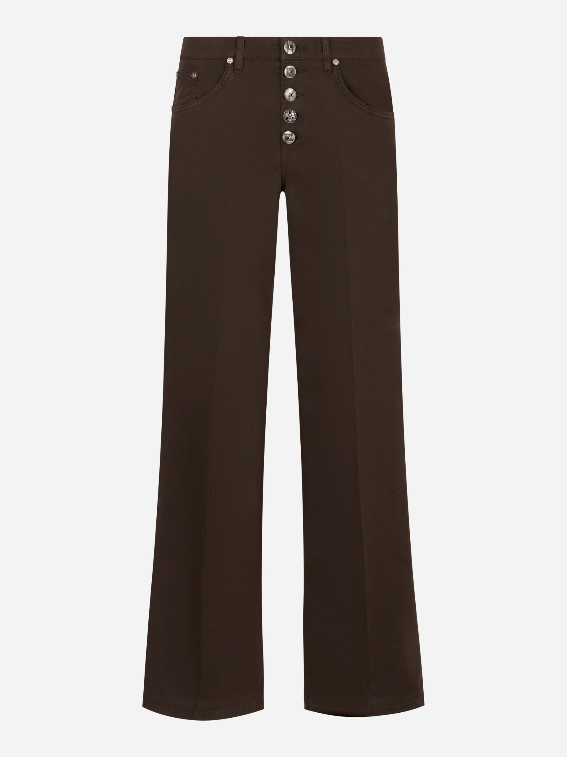 Jeans Jacklyn bottone gioiello Marrone