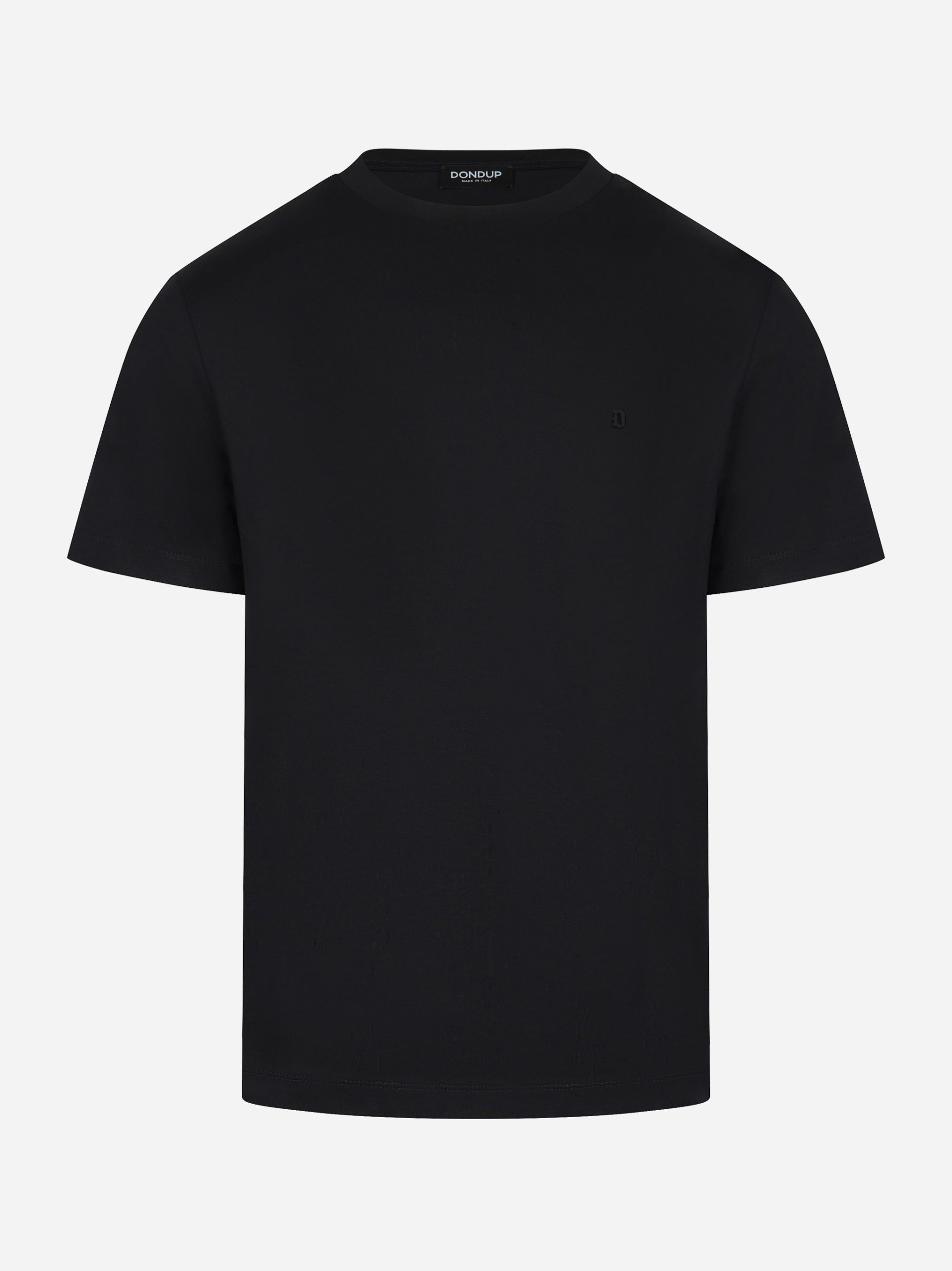 T-shirt slim con logo applicato Nero